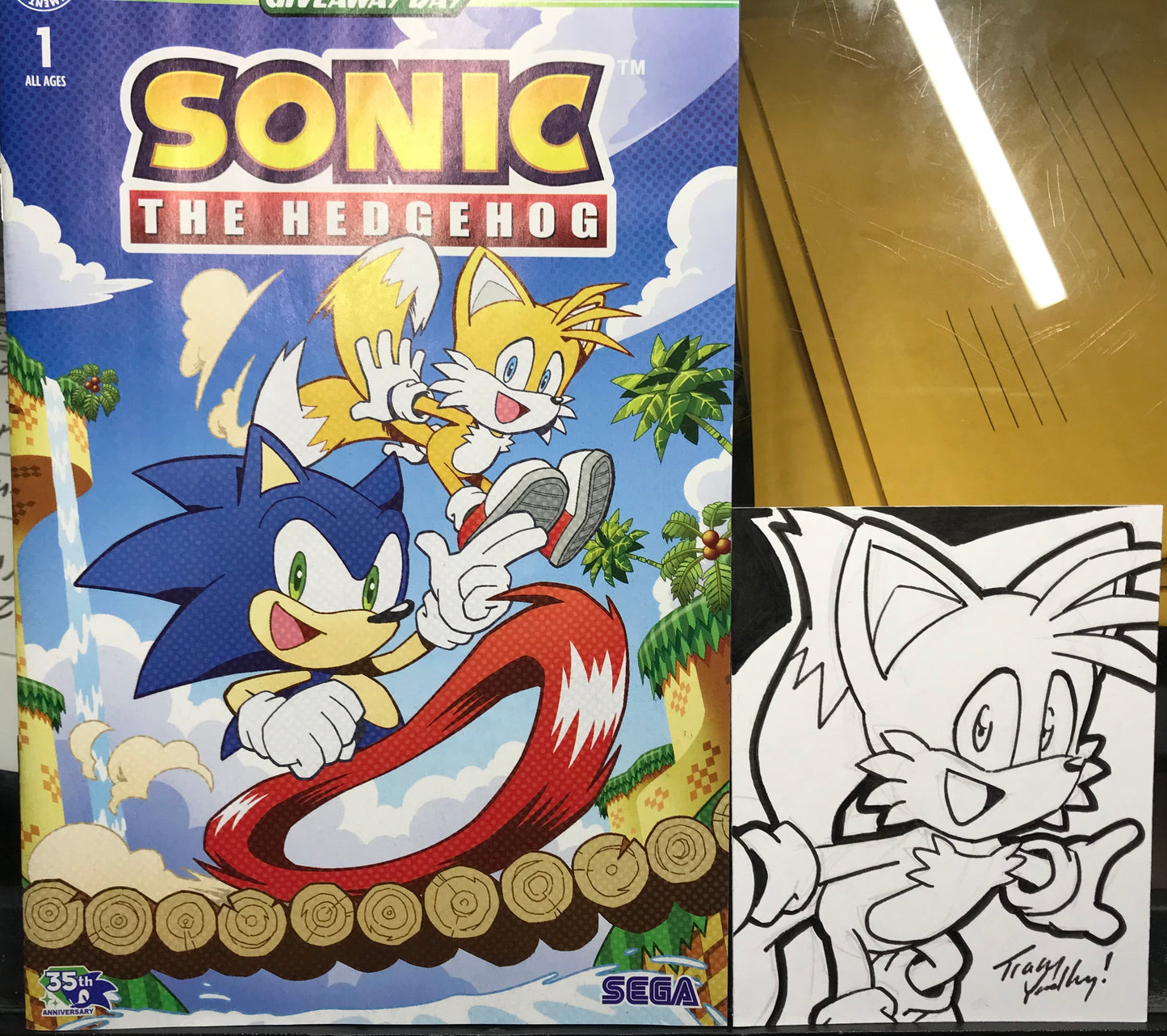 Tails sketch card and comic set