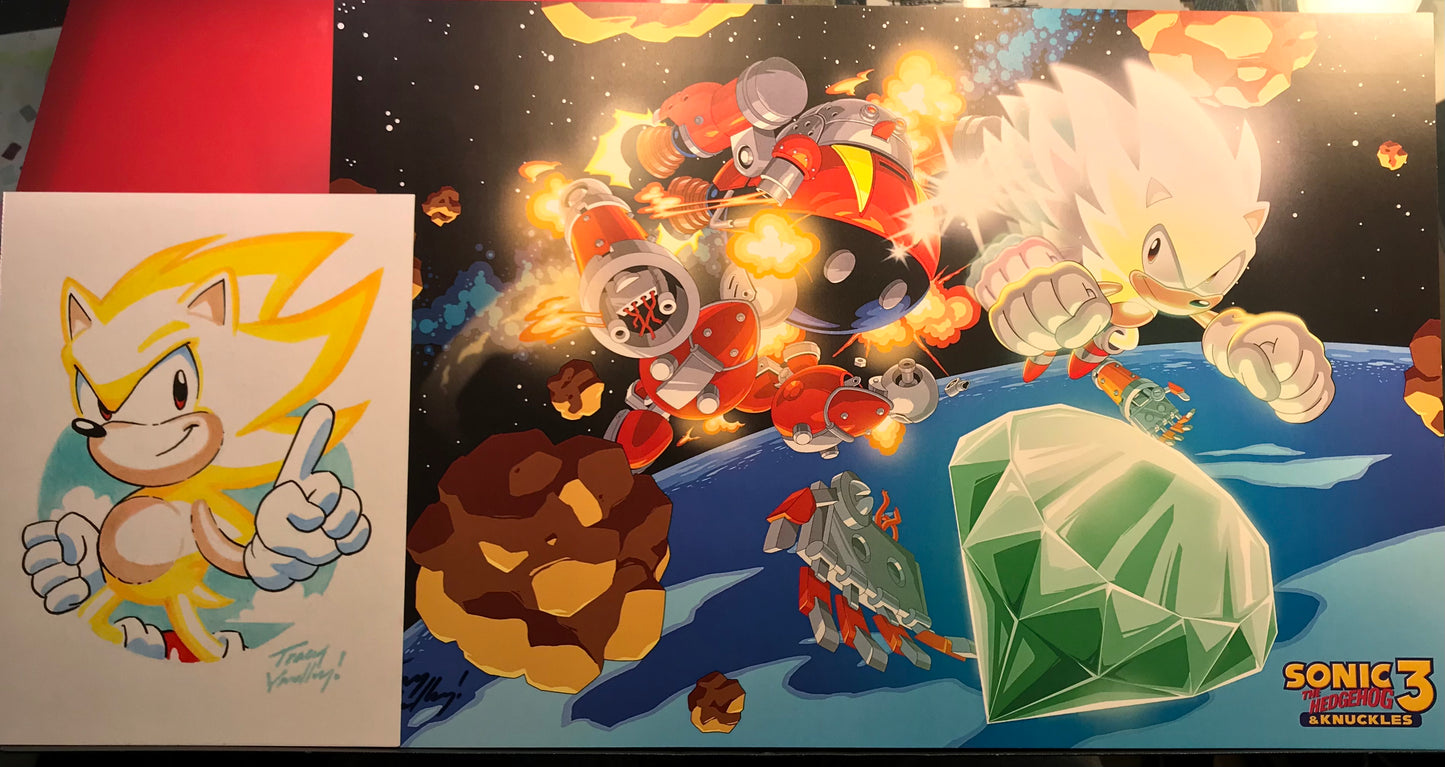 Classic Super Sonic print and art card set