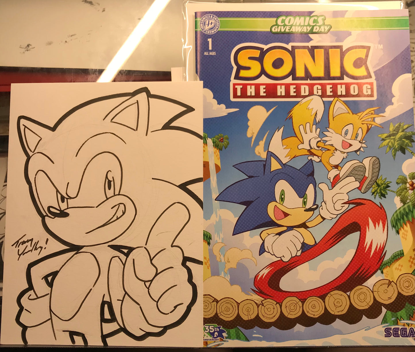 Sonic sketch and comic set