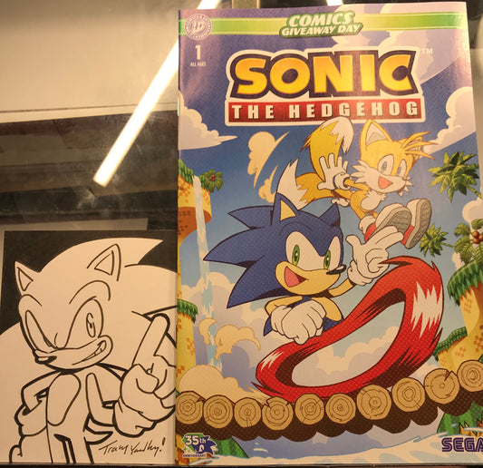 Sonic sketch and comic set