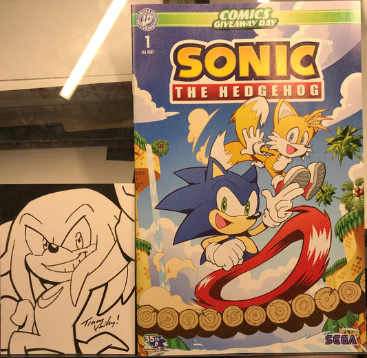Knuckles sketch and comic set