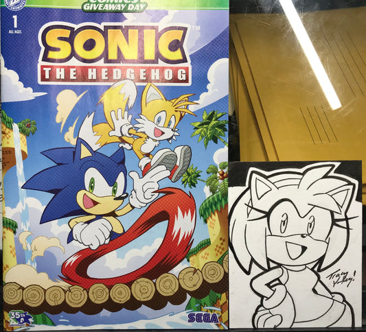 Amy sketch card and comic set