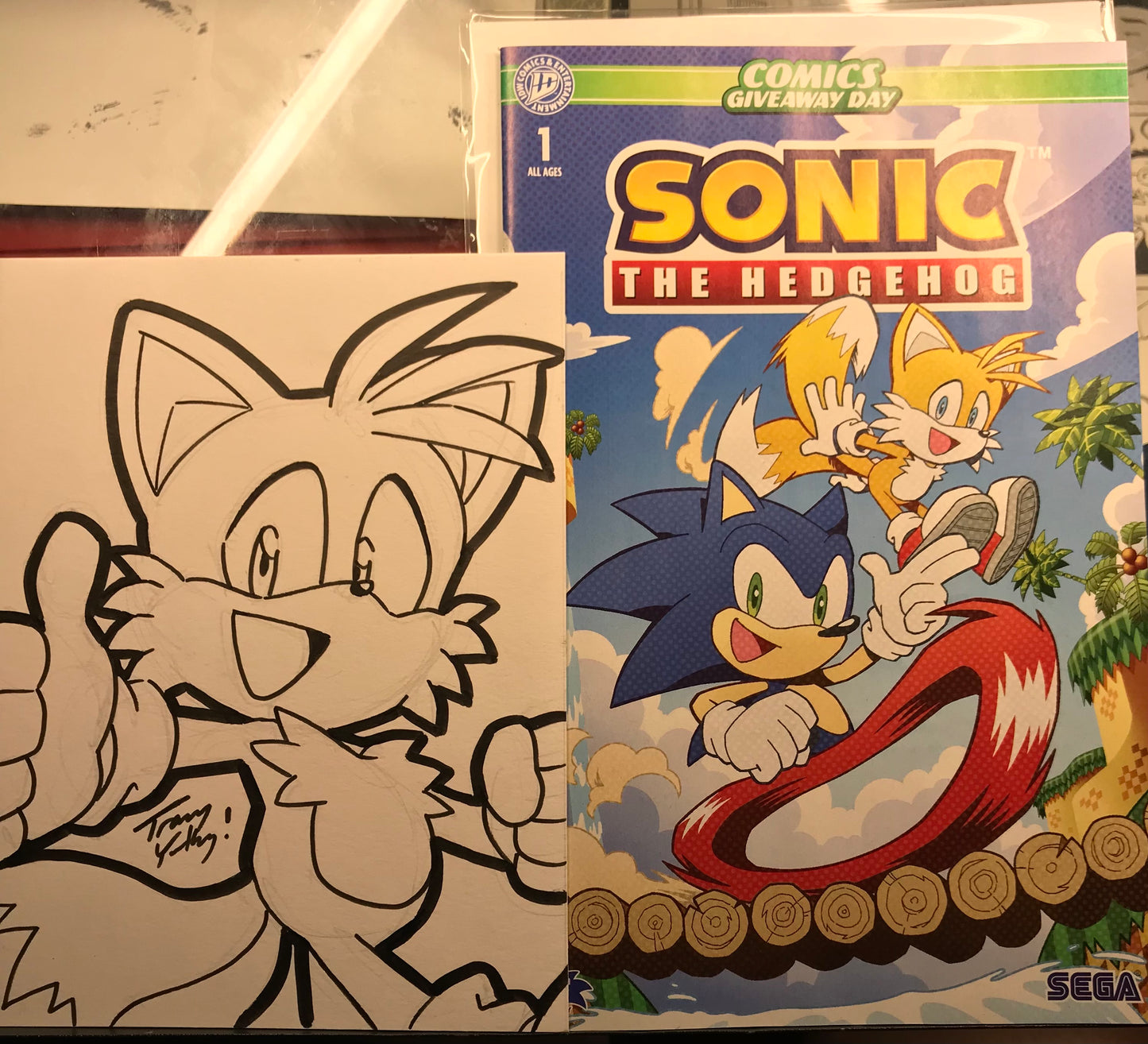 Tails sketch and comic set