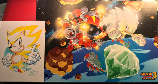 Classic Super Sonic print and art card set